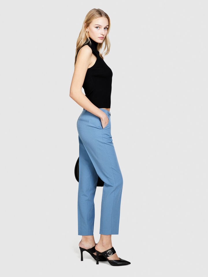 Cigarette trousers - women's skinny fit trousers - Blue | Sisley image number 2